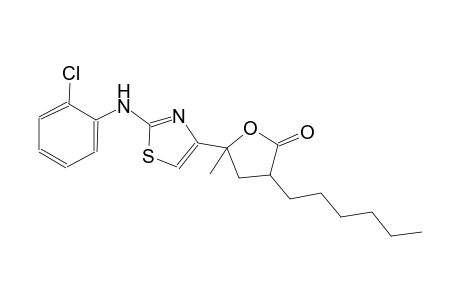 5-[2-(2-chloroanilino)-1,3-thiazol-4-yl]-3-hexyl-5-methyldihydro-2(3H)-furanone