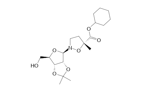 5-Isoxazolidinecarboxylic acid, 5-methyl-2-[2,3-O-(1-methylethylidene)-.beta.-D-ribofuranosyl]-, cyclohexyl ester, (R)-