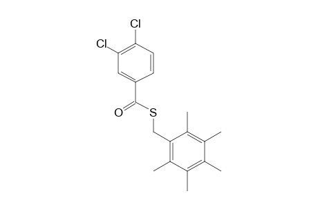 (3,4-dichloro)thiobenzoic acid, S-(2,3,4,5,6-pentamethylbenzyl)ester