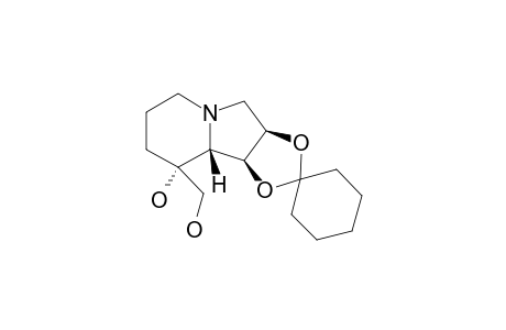 (1S,2R,8R,8S,8ar)-1,2-(Cyclohexylidenedioxy)-8-(hydroxymethyl-8-hydroxyindolizidine