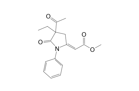 (2E)-2-(4-acetyl-4-ethyl-5-keto-1-phenyl-pyrrolidin-2-ylidene)acetic acid methyl ester