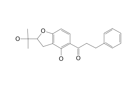 1-Propanone, 1-[2,3-dihydro-4-hydroxy-2-(1-hydroxy-1-methylethyl)-5-benzofuranyl]-3-phenyl-