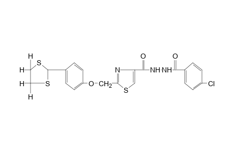 1-(p-chlorobenzoyl)-2-{{2-{{p-(1,3-dithiolan-2-yl)phenoxy]methyl}-4-thiazolyl}carbonyl}hydrazine