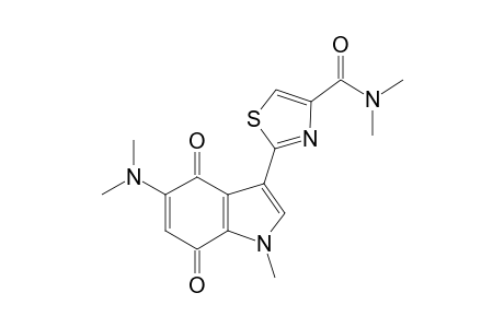 2-(5-dimethylamino-4,7-diketo-1-methyl-indol-3-yl)-N,N-dimethyl-thiazole-4-carboxamide