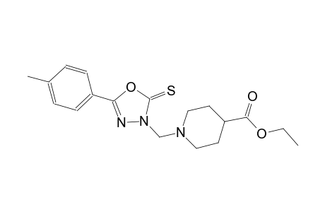 ethyl 1-[(5-(4-methylphenyl)-2-thioxo-1,3,4-oxadiazol-3(2H)-yl)methyl]-4-piperidinecarboxylate