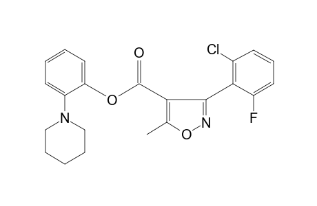 3-(2-chloro-6-fluorophenyl)-5-methyl-4-isoxazolecarboxylic acid, o-piperidinophenyl ester