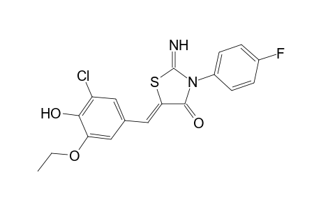 (5Z)-2-azanylidene-5-[(3-chloranyl-5-ethoxy-4-oxidanyl-phenyl)methylidene]-3-(4-fluorophenyl)-1,3-thiazolidin-4-one