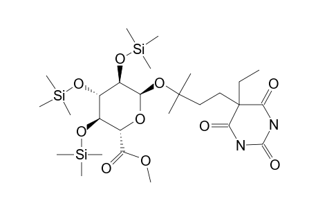 .alpha.-D-Glucopyranosiduronic acid, 3-(5-ethylhexahydro-2,4,6-trioxo-5-pyrimidinyl)-1,1-dimethylpropyl 2,3,4-tris-o-(trimethylsilyl)-, methyl ester