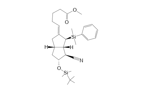 (E)-(1SR,2SR,5SR,7RS,8SR)-2-DIMETHYLPHENYLSILYL-3-(4ï-METHOXYCARBONYLBUTYLIDENE)-7-TERT.-BUTYLDIMETHYLSILYLOXY-8-CYANOBICYCLO-[3.3.0]-OCTAN2