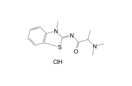 2-(DIMETHYLAMINO)-N-(3-METHYL-2-BENZOTHIAZOLINYLIDENE)PROPIONAMIDE, MONOHYDROCHLORIDE