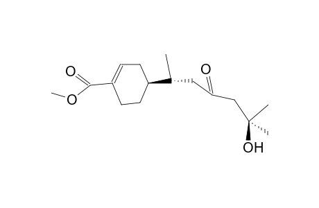 5'-HYDROXYEPIJUVABIONE ; METHYL 4(R)-(5-HYDROXY-1(S),5-DIMETHYL-3-OXOHEXYL)-1-CYCLOHEXENE-1-CARBOXYLATE