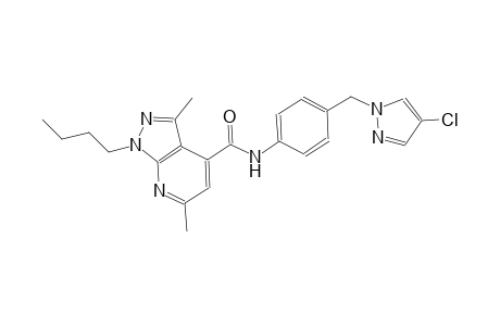 1-butyl-N-{4-[(4-chloro-1H-pyrazol-1-yl)methyl]phenyl}-3,6-dimethyl-1H-pyrazolo[3,4-b]pyridine-4-carboxamide
