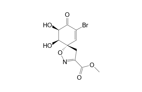 5,6-Dihydroxy-3-bromospiro[4,5-dihydroisoxazole-5,1'-cyclohex-2'-en-4'-one]-3'-carboxylic acid methyl ester