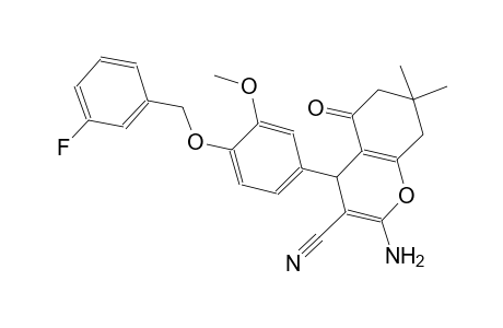 2-amino-4-{4-[(3-fluorobenzyl)oxy]-3-methoxyphenyl}-7,7-dimethyl-5-oxo-5,6,7,8-tetrahydro-4H-chromene-3-carbonitrile