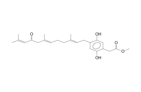 BENZENEACETIC ACID, 2,5-DIHYDROXY-4-(3,7,11-TRIMETHYL-9-OXO-2,6,10-DODECATRIENYL)- METHYL ESTER,