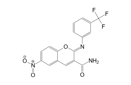 (2Z)-6-nitro-2-{[3-(trifluoromethyl)phenyl]imino}-2H-chromene-3-carboxamide