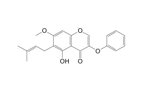 5-HYDROXY-7-METHOXY-6-(METHYLBUT-2-ENYL)-3-PHENOXY-CHROMEN-4-ONE