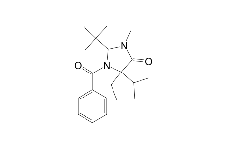 1-Benzoyl-2-tert-butyl-5-ethyl-5-isopropyl-3-methyl-4-imidazolidinone