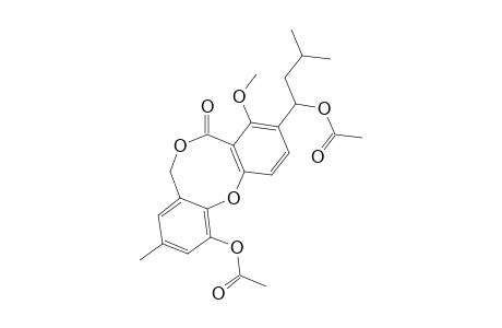 3-(1'-ACETOXY-3'-METHYLBUTYL)-11-ACETOXY-4-METHOXY-9-METHYL-5-H,7-H-DIBENZO-[C,F]-[1,5]-DIOXOCIN-5-ONE