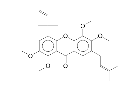 1,2,5,6-TETRAMETHOXY-4-(1,1-DIMETHYL-2-PROPENYL)-7-(3-METHYL-2-BUTENYL)-XANTHONE