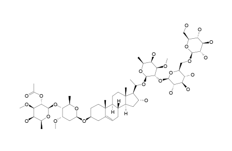 DELTA(5)-PREGNENE-3-BETA,16-ALPHA,20(S)-TRIOL-3-O-[2-O-ACETYL-BETA-D-DIGITALOPYRANOSYL-(1->4)-BETA-D-CYMAROPYRANOSIDE]-20-O-[BETA-D-GLUCOPYRANOSYL-(1->6)-BETA-