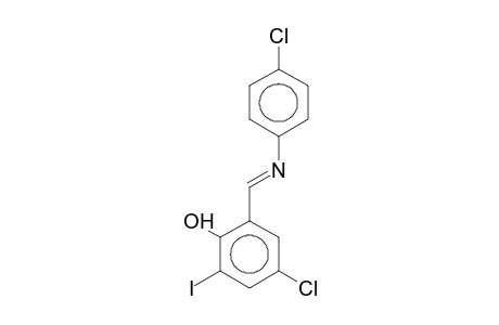 4-Chloro-2-([(4-chlorophenyl)imino]methyl)-6-iodophenol