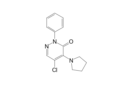 Pyridazin-3(2H)-one, 5-chloro-2-phenyl-4-(1-pyrrolidinyl)-