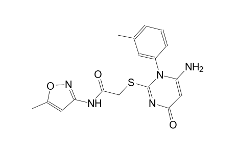 2-{[6-amino-1-(3-methylphenyl)-4-oxo-1,4-dihydro-2-pyrimidinyl]sulfanyl}-N-(5-methyl-3-isoxazolyl)acetamide