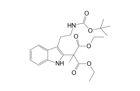 Diethyl 2-{[3'-(2""""-<T-butoxycarbonyl>amino)ethyl]-1H-indol-2'-yl}-2-methylmalonate