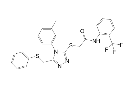 2-({4-(3-methylphenyl)-5-[(phenylsulfanyl)methyl]-4H-1,2,4-triazol-3-yl}sulfanyl)-N-[2-(trifluoromethyl)phenyl]acetamide