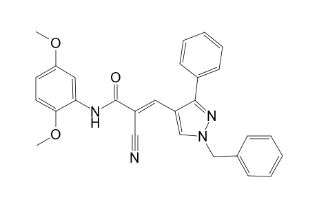 (2E)-3-(1-benzyl-3-phenyl-1H-pyrazol-4-yl)-2-cyano-N-(2,5-dimethoxyphenyl)-2-propenamide