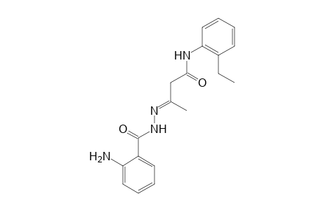 (3E)-3-[(2-Aminobenzoyl)hydrazono]-N-(2-ethylphenyl)butanamide