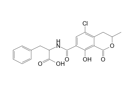 L-Phenylalanine, N-[(5-chloro-3,4-dihydro-8-hydroxy-3-methyl-1-oxo-1H-2-benzopyran-7-yl)carbonyl]-, (R)-