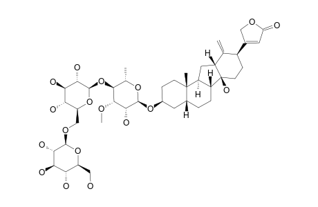 THEVETIOSIDE_H;THEVETIOGENIN_BETA-GENTIOBIOSYL-(1->4)-ALPHA-L-ACOFRIOSIDE