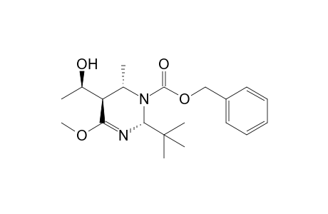 Benzyl rac-(1'R,2R,5R,6S)-2-(t-butyl)-5-(1'-hydroxyethyl)-6-methyl-4-methoxy-5,6-dihydro-2H-pyrimidine-1-carboxylate