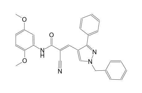 (2E)-3-(1-benzyl-3-phenyl-1H-pyrazol-4-yl)-2-cyano-N-(2,5-dimethoxyphenyl)-2-propenamide