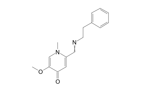 5-Methoxy-1-methyl-2-((phenethylimino)methyl)pyridin-4(1H)-one