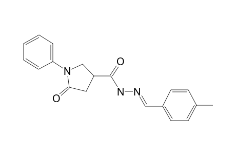 Pyrrolidine-3-carbohydrazide, 5-oxo-1-phenyl-N2-(4-methylbenzylideno)-