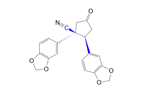 1,2-trans-bis[3,4-(methylenedioxy)phenyl]-4-oxo-cyclopentanecarbonitrile