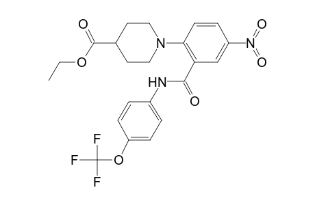 1-[4-nitro-2-[oxo-[4-(trifluoromethoxy)anilino]methyl]phenyl]-4-piperidinecarboxylic acid ethyl ester