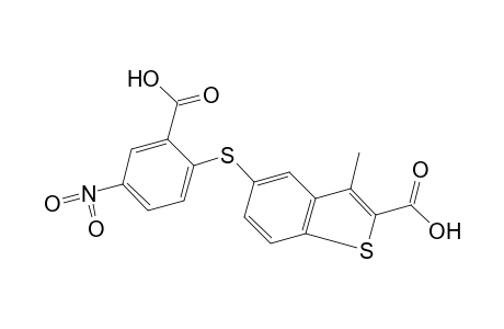 5-[(2-carboxy-4-nitrophenyl)thio]-3-methyl-2-benzo[b]thiophenecarboxylic acid