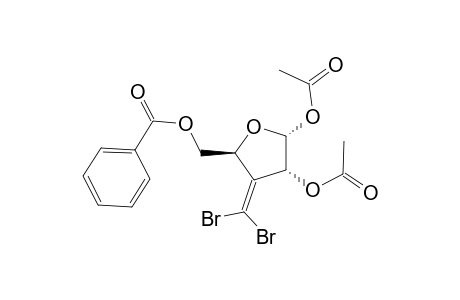 .alpha.-D-Erythro-pentofuranose, 3-deoxy-3-(dibromomethylene)-, 1,2-diacetate 5-benzoate