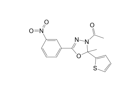 1,3,4-Oxadiazole, 3-acetyl-2,3-dihydro-2-methyl-5-(3-nitrophenyl)-2-(2-thienyl)-