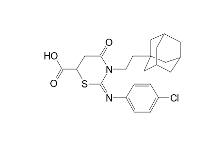 2H-1,3-thiazine-6-carboxylic acid, 2-[(4-chlorophenyl)imino]tetrahydro-4-oxo-3-(2-tricyclo[3.3.1.1~3,7~]dec-1-ylethyl)-, (2E)-