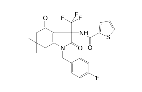 N-[1-(4-fluorobenzyl)-6,6-dimethyl-2,4-dioxo-3-(trifluoromethyl)-2,3,4,5,6,7-hexahydro-1H-indol-3-yl]-2-thiophenecarboxamide