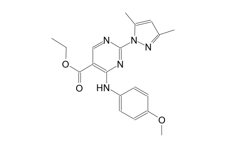 ethyl 2-(3,5-dimethyl-1H-pyrazol-1-yl)-4-(4-methoxyanilino)-5-pyrimidinecarboxylate