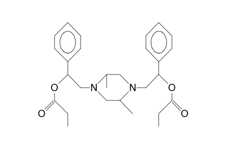 cis-2,5-Dimethyl.alpha.-1,4-bis-(2-phenyl-2-propionoxy-ethyl)-piperazine