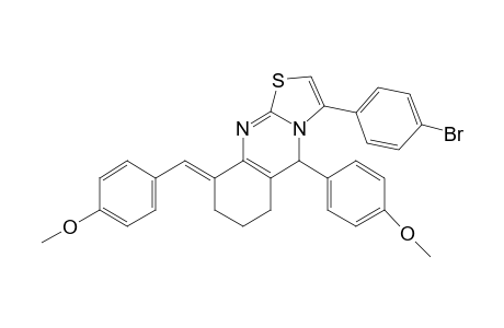 (9E)-3-(4-bromophenyl)-9-(4-methoxybenzylidene)-5-(4-methoxyphenyl)-6,7,8,9-tetrahydro-5H-[1,3]thiazolo[2,3-b]quinazoline