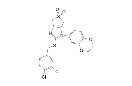 2-[(3,4-dichlorobenzyl)sulfanyl]-1-(2,3-dihydro-1,4-benzodioxin-6-yl)-3a,4,6,6a-tetrahydro-1H-thieno[3,4-d]imidazole 5,5-dioxide