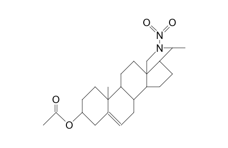 (20R)-N-Nitro-18,20-epimino-pregn-5-en-3b-yl acetate